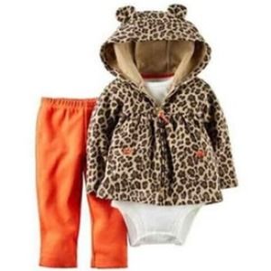 Carter's Pants Shirt Jacket Leopard Print Jacket Outfit New